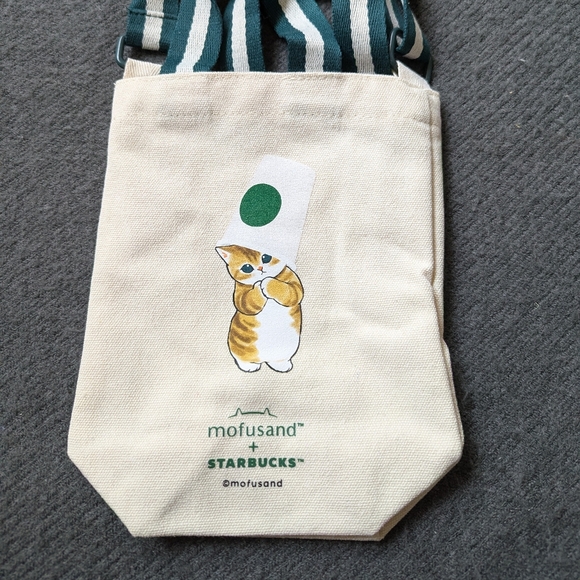 Starbucks Handbags - Starbucks Asia Mofusand kitty canvas cup carrier BNWT